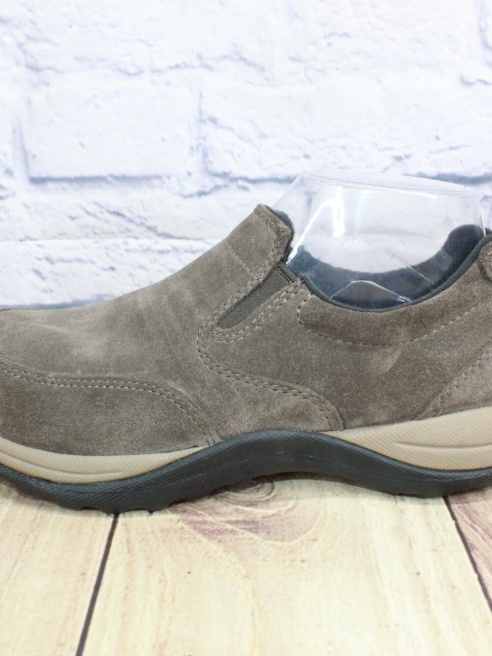 LL Bean Mens Gray Suede Slip-on Comfort Casual Moccasin Loafer Shoes Size 7 M